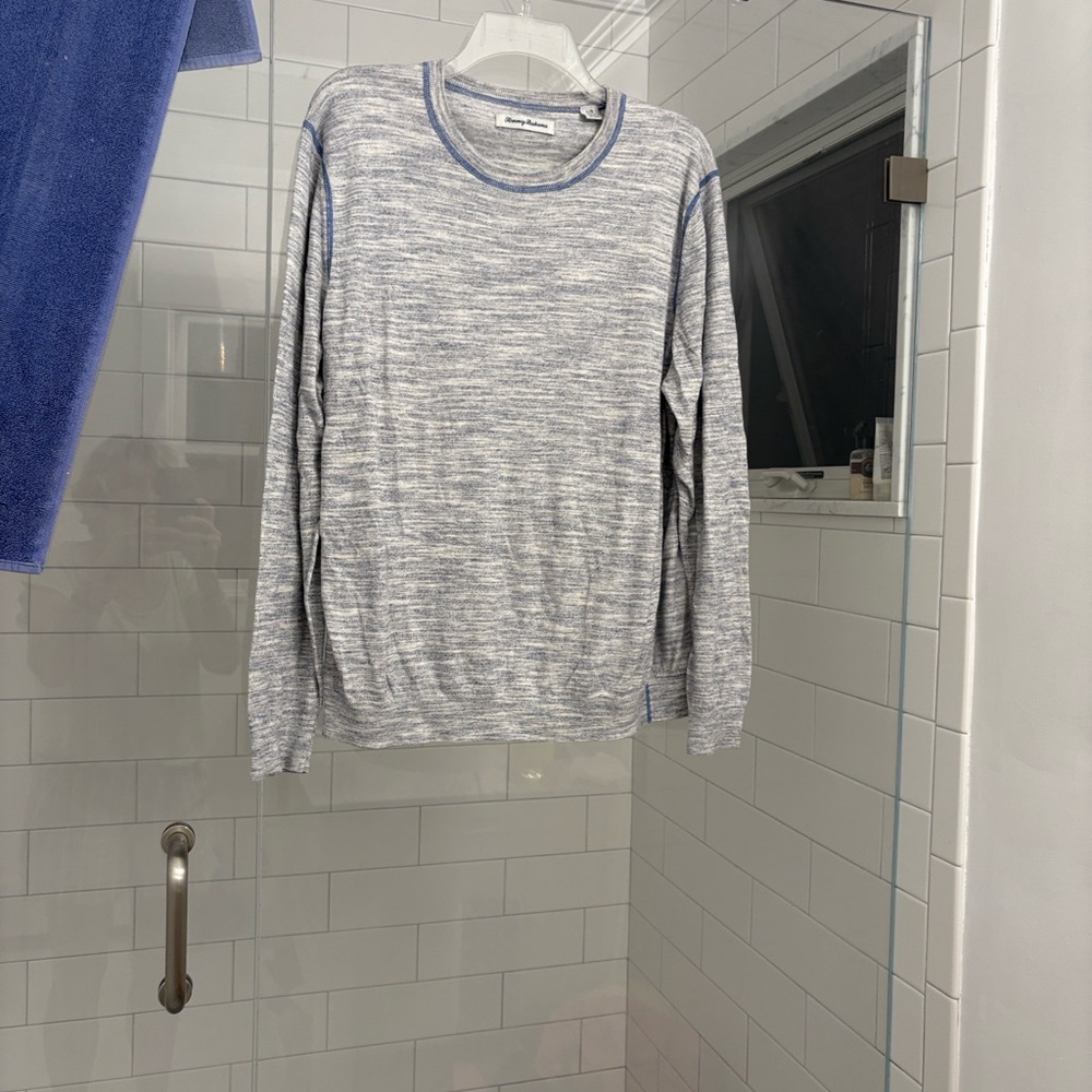 Tommy Bahama Men's  large blue/ white Crewneck Sweater